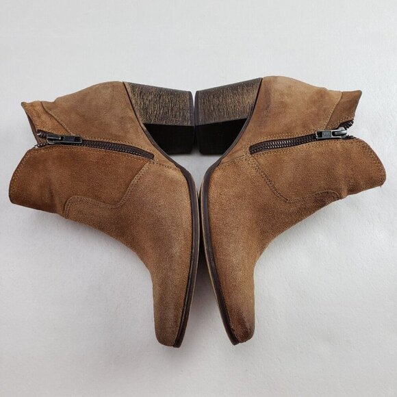 Freebird Rock Suede Ankle Boot Womens 9 Brown Side Zip Heeled Pointed Toe Bootie - Picture 7 of 13